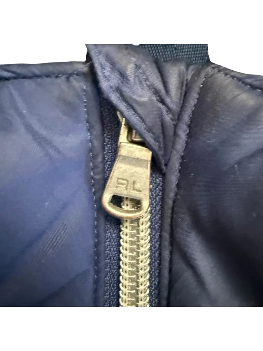 Polo Ralph Lauren Puffer Coat Girls Large 12-14 Winter Jacket Navy Blue Pony